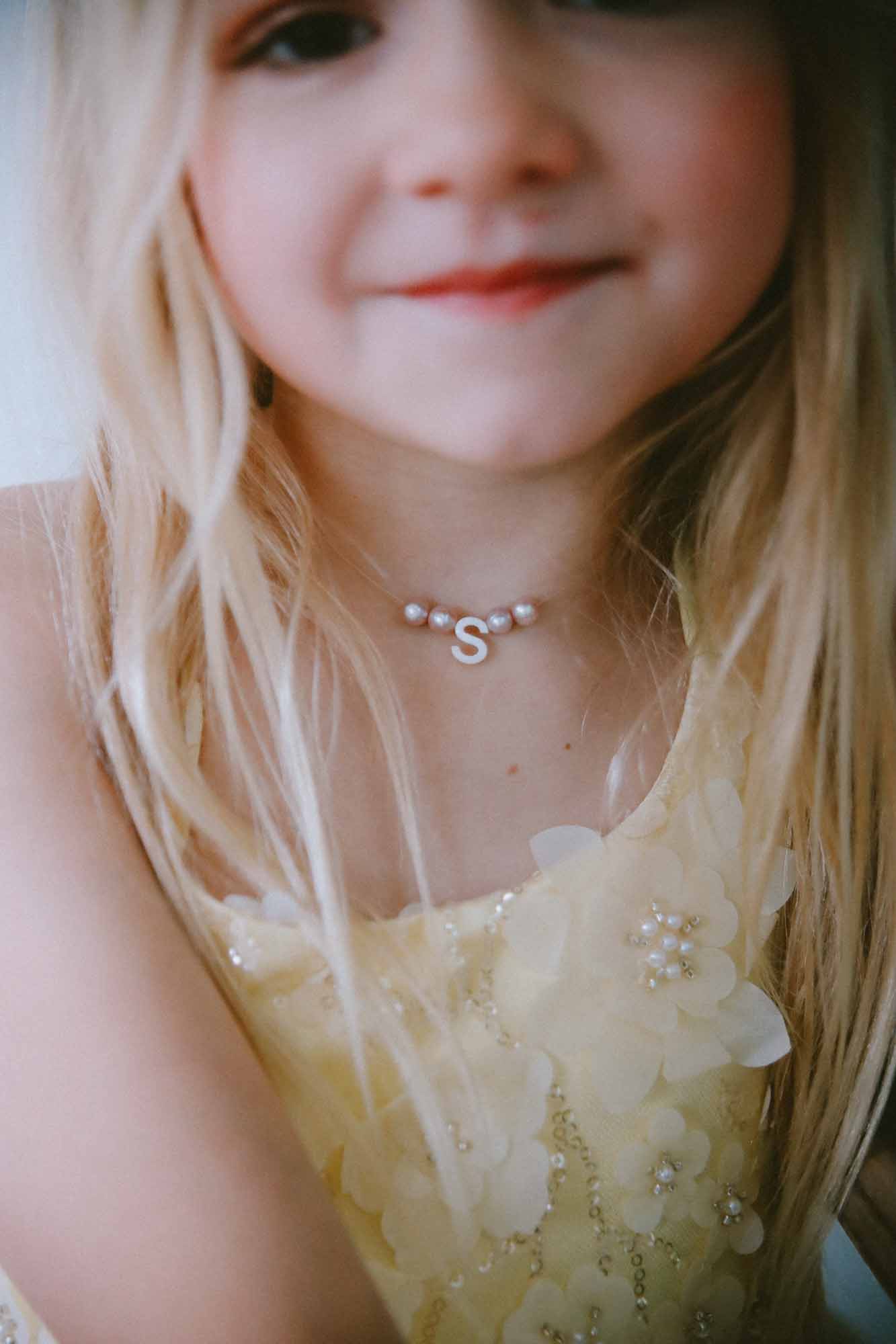 Initial Floating Freshwater Pearl Necklace