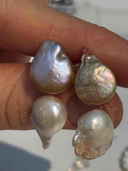 Keshi & Baroque Shaped Pearl Earring set