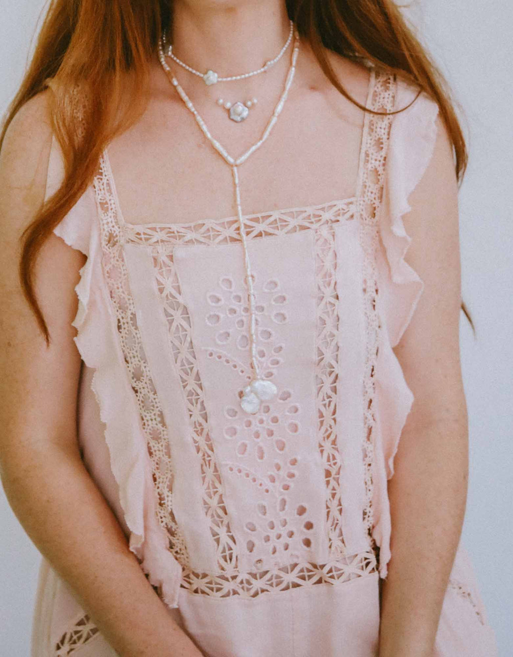 Angelfish Neck Tie Freshwater Pearl Necklace