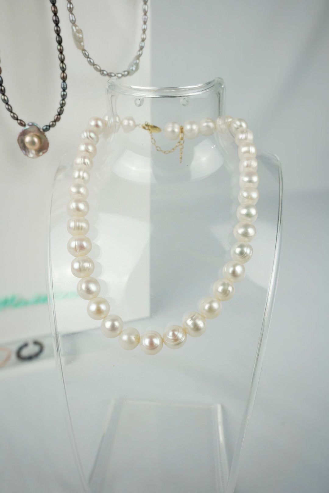 Classic solid strand of white freshwater pearls