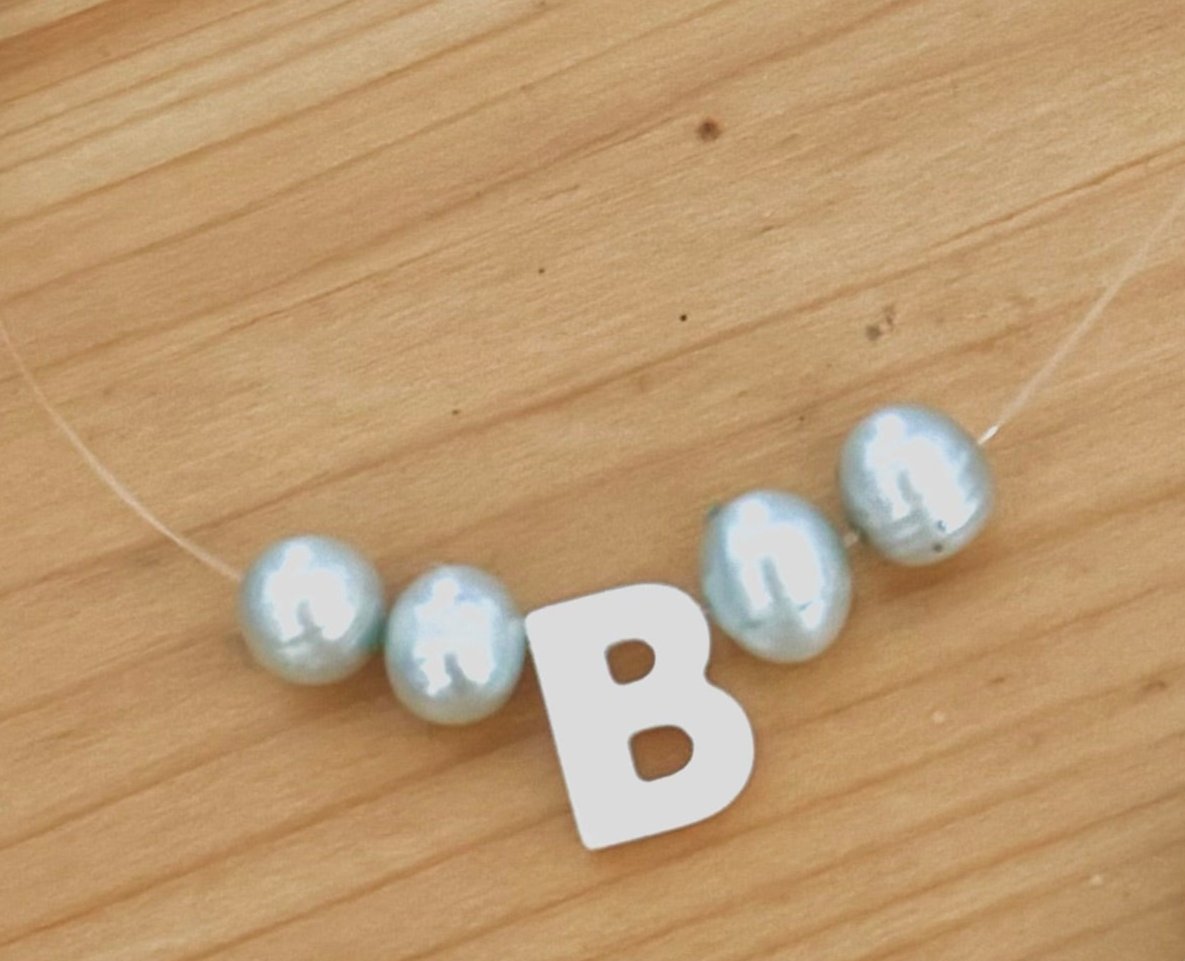 Initial Floating Freshwater Pearl Necklace