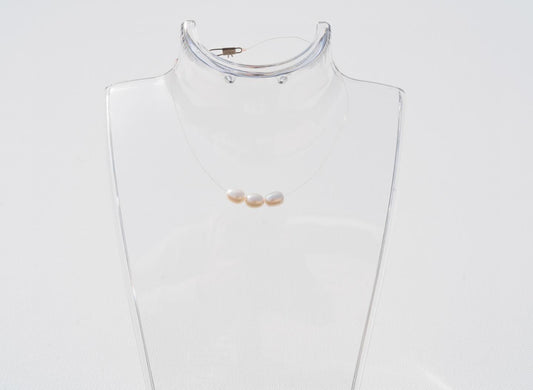 Triple Tail Floating Pearl Necklace