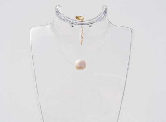 White Ladyfish Floating Pearl Necklace