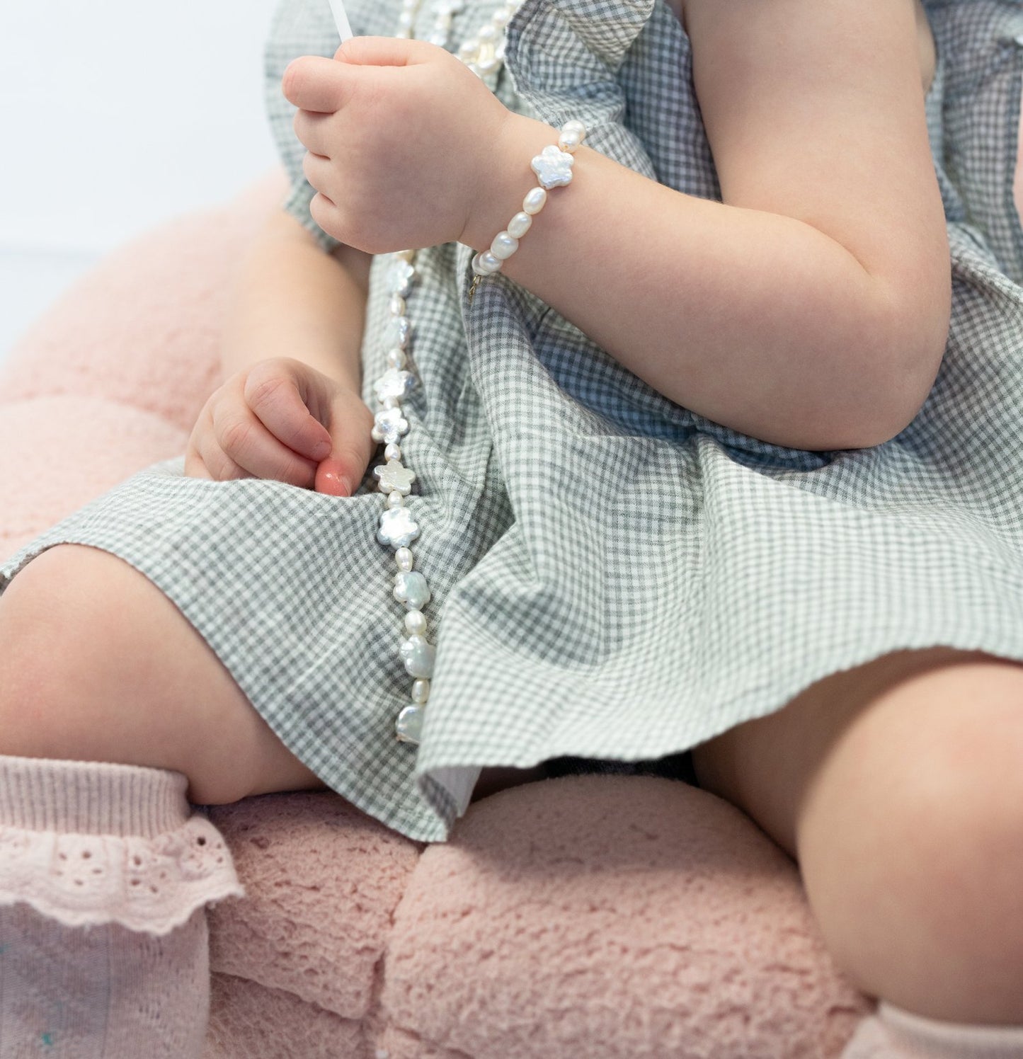 Children's sized Flower Pearl Bracelet