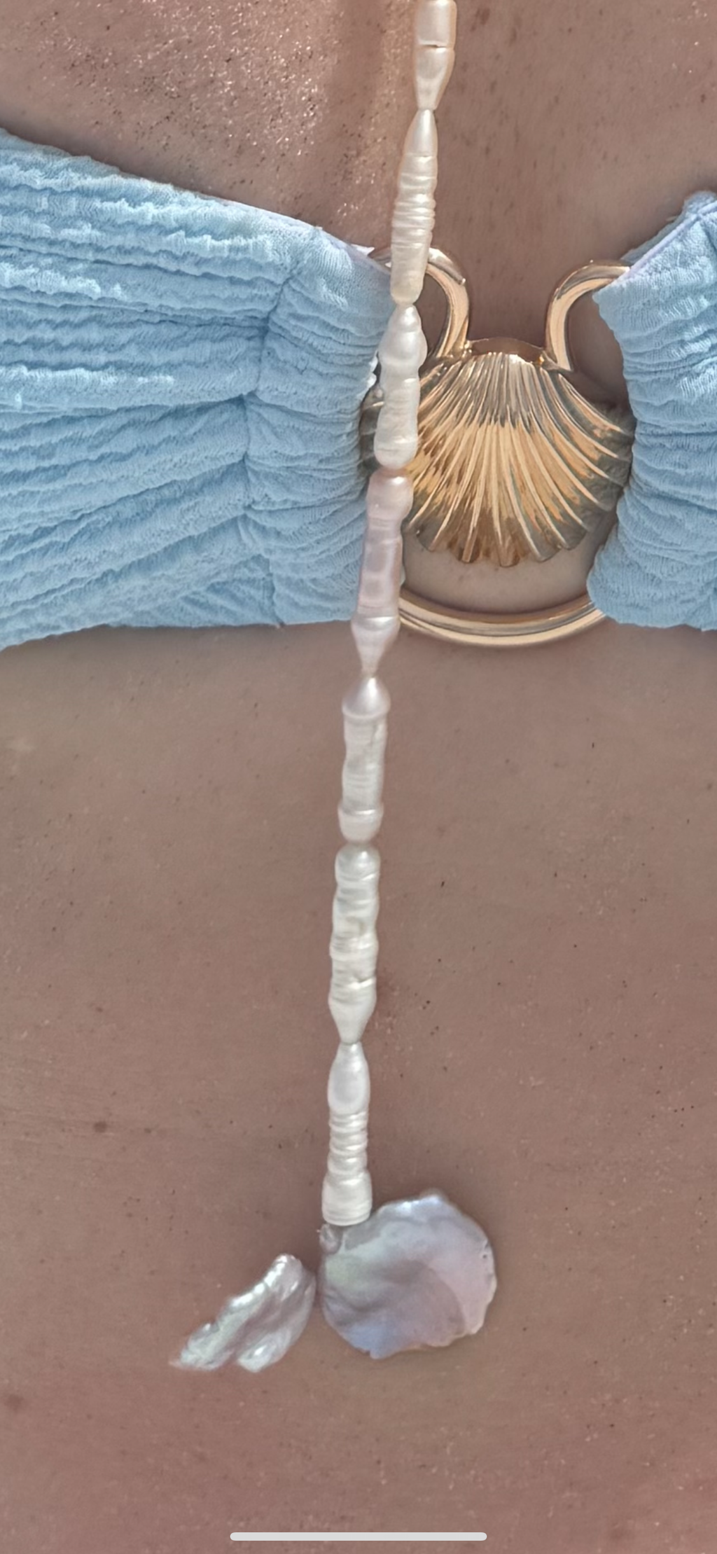 Angelfish Neck Tie Freshwater Pearl Necklace