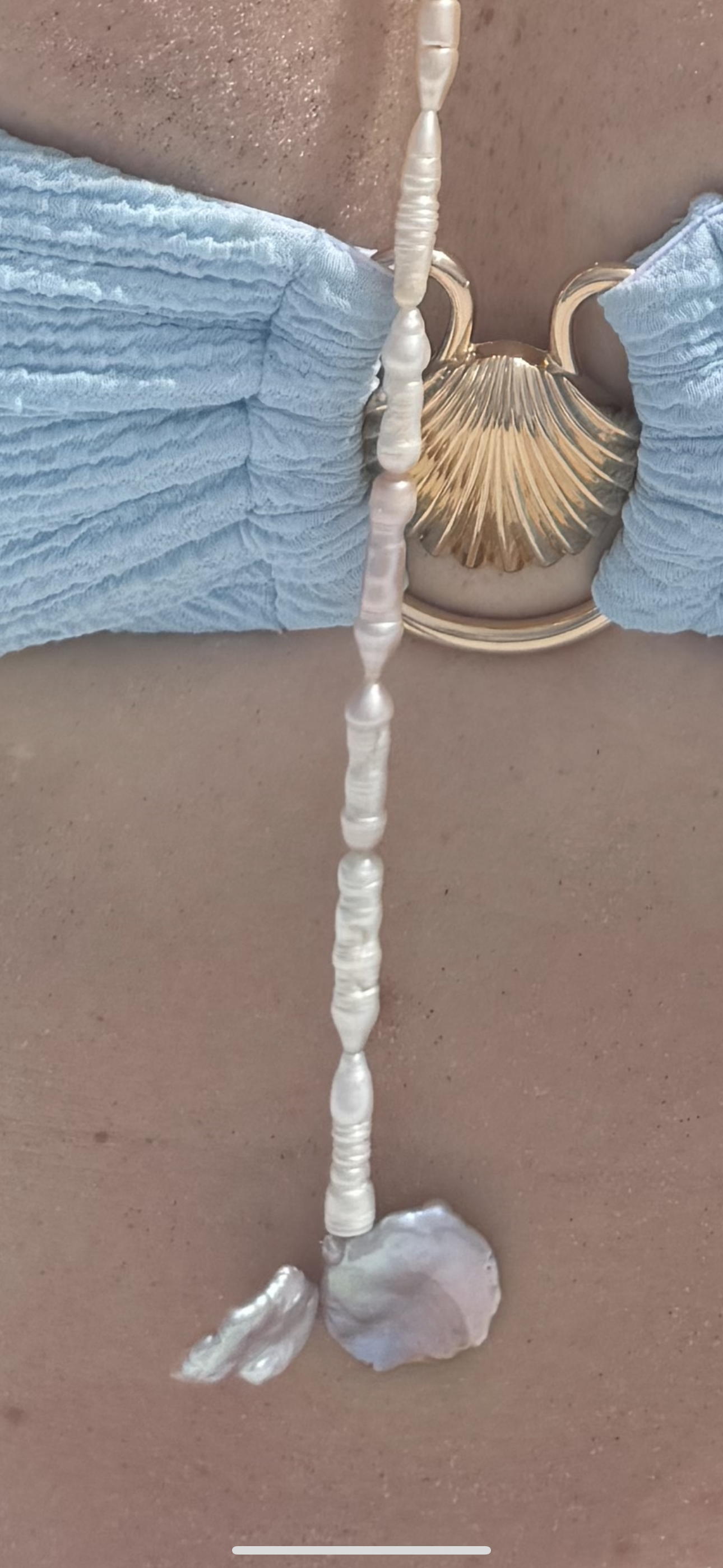 Angelfish Neck Tie Freshwater Pearl Necklace